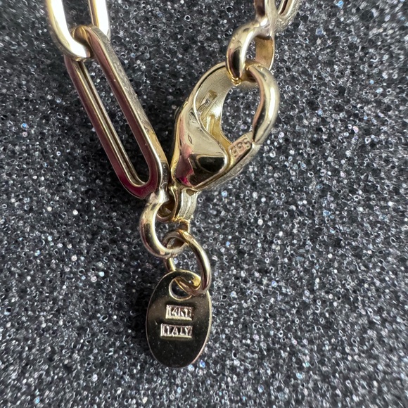 FINAL⬇️FLAWLESS 14K GOLD PAPERCLIP NECKLACE WITH GENUINE DIAMONDS - Picture 4 of 7